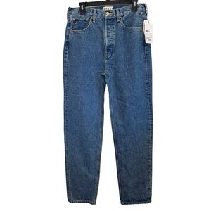 Etica Ultra High Straight Leg Bluestone Cotton Button-fly Dark Wash Jeans sz 29